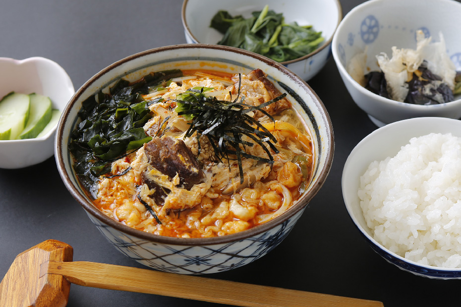 カルビうどん定食